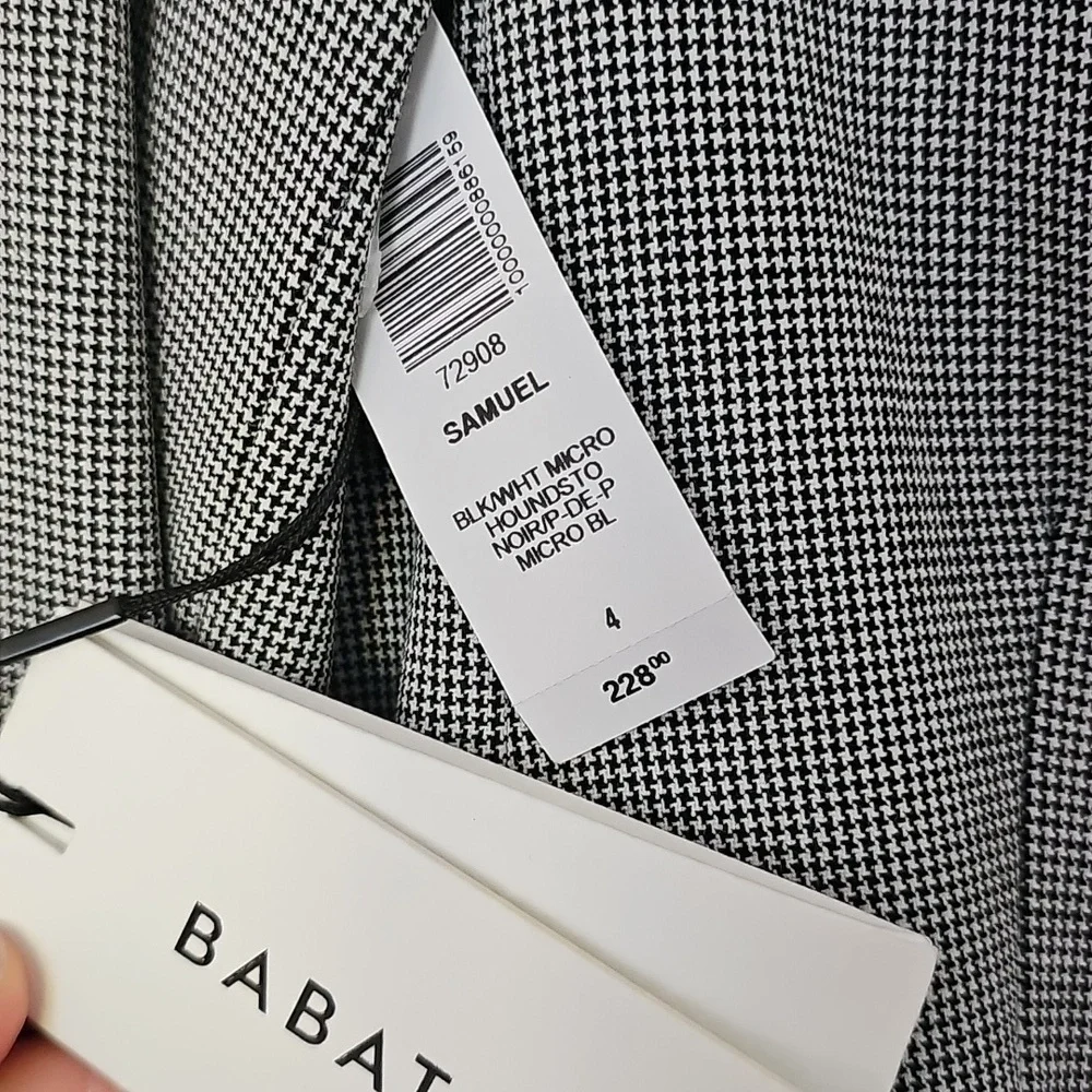 Samuel Black And White Houndstooth Double-Breasted Blazer - Picture 3 of 7